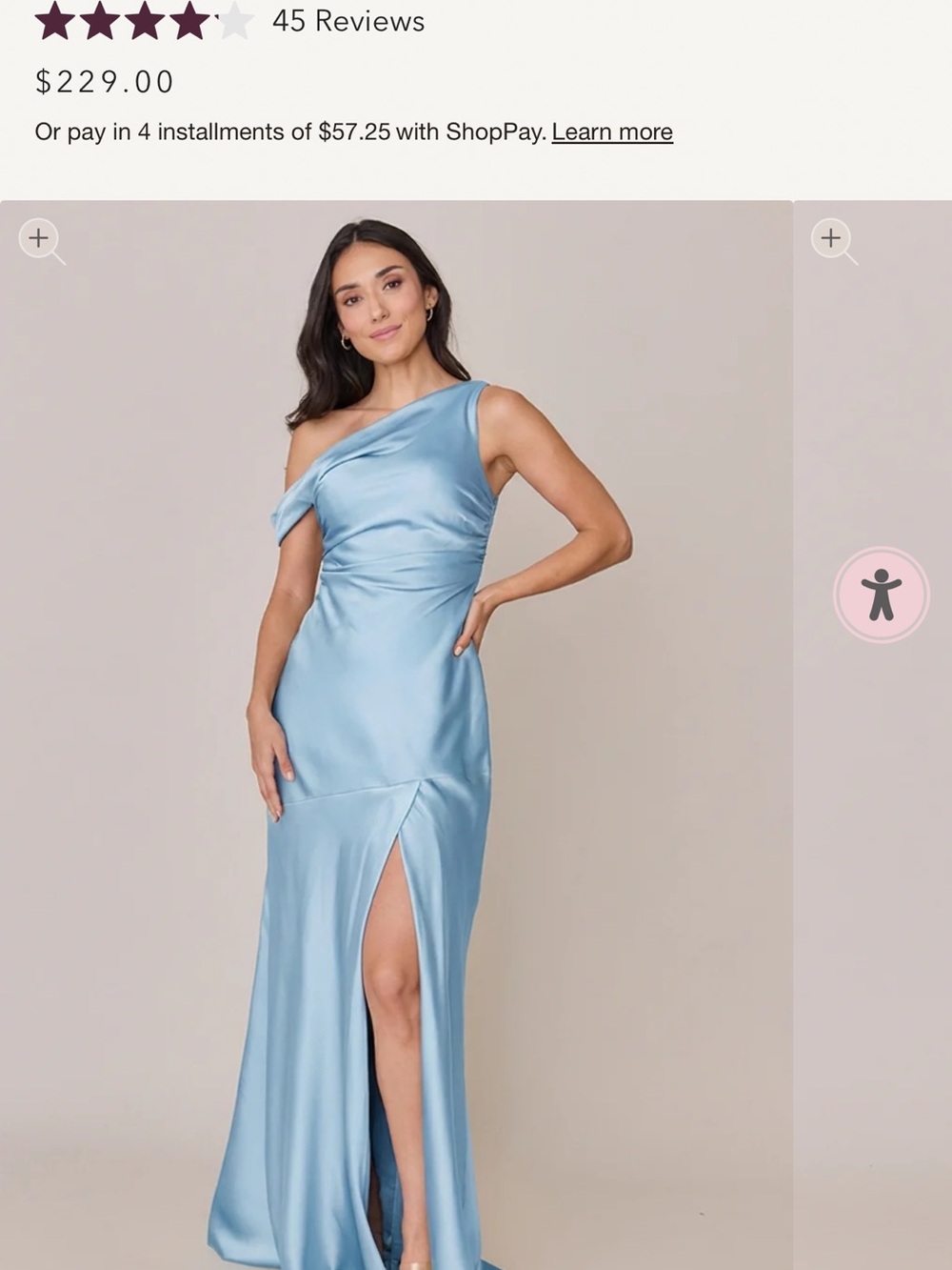 Revelry Livvy Satin Dress in Light Blue